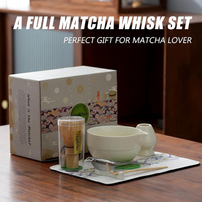 Clay&Fire Matcha Whisk Set, 9 pcs Ceramic Matcha Set, Gifts for Women,Matcha Bowl with Spout and Whisk, Matcha Kit for Matcha Lovers, Gift Mother's Day, Birthday, Anniversary