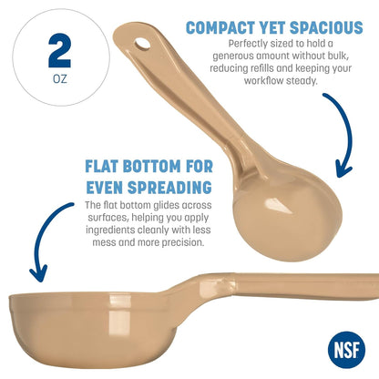 Carlisle FoodService Products Short Handle Portion Control Spoon 4 Ounces Beige
