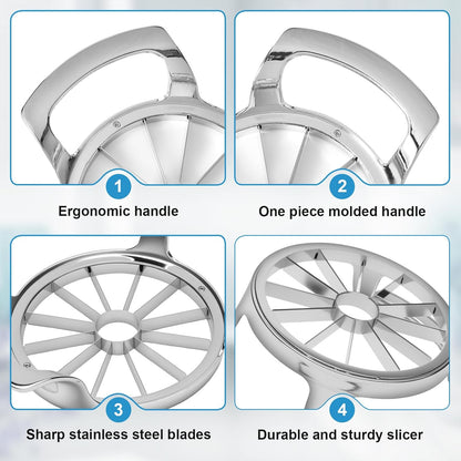 Apple Slicer and Corer, Basic Model with 12 Sharp Stainless Steel Blades - Zinc Alloy Case for Effortless Slicing & Coring