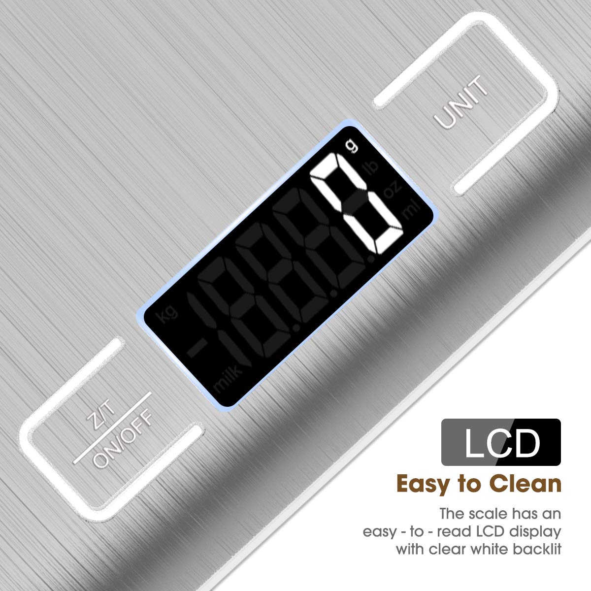 Mik-Nana Food Scale Pink, 10kg/22lb Digital Kitchen Scale Weight Grams and Oz for Baking and Cooking, 1g/0.1oz Precise Graduation, Easy Clean Stainless Steel