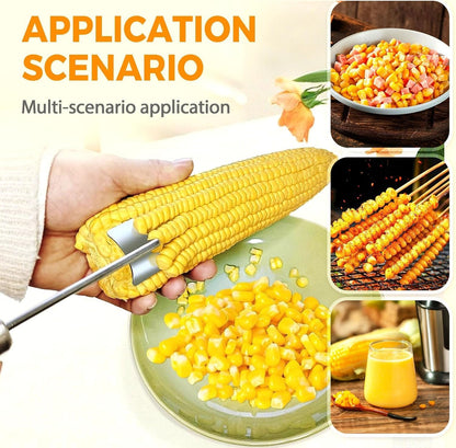 2024 New Magic Corn Peelers, Long Handle Stainless Steel Corn Stripping Tool, Corn Stripper Corn Cob Stripper Tool, 304 Stainless Steel Corn Thresher with Ergonomic Handle, Kitchen Gadget