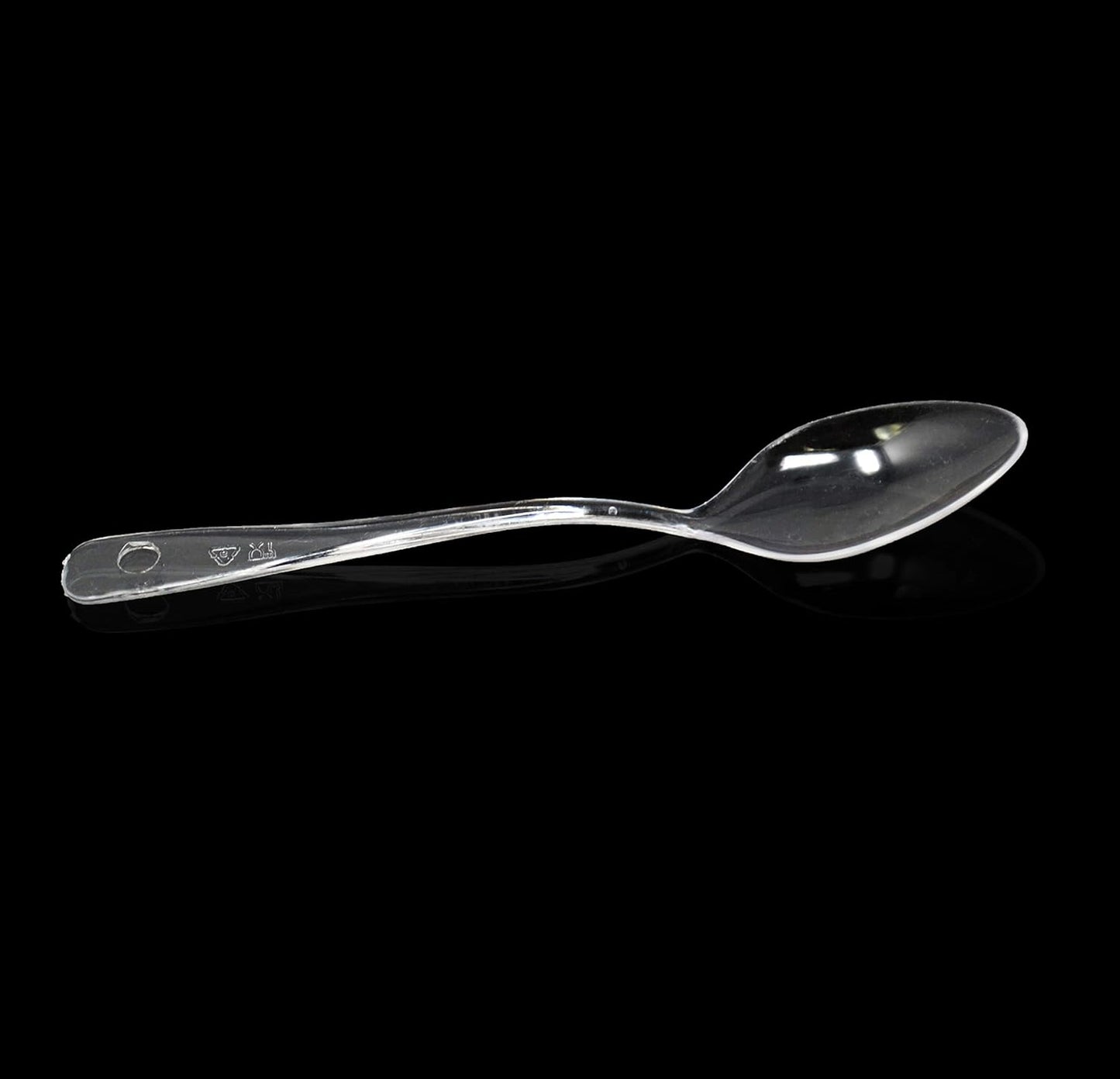 Loreso Plastic 50CT Mini Clear Dessert Spoons For Miniature Dessert Cups, Tasting Party, Sampling, Ice Cream, Small Catering Supplies - Reusable BPA Free Pack of 50