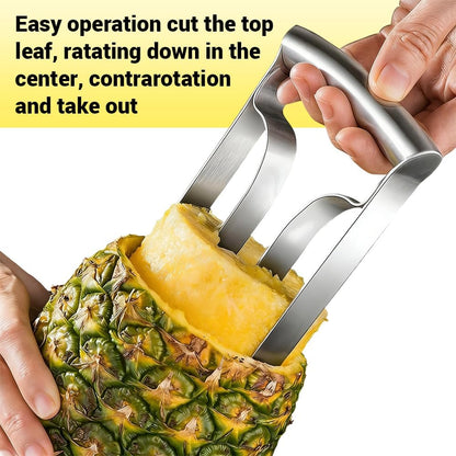 Kitchen Pineapple Peeler Corer, Stainless Steel Cutter Fruit Slicer Core Remover Spiral Easy Tool for Homemade Camp Restaurant Hotel 3inch