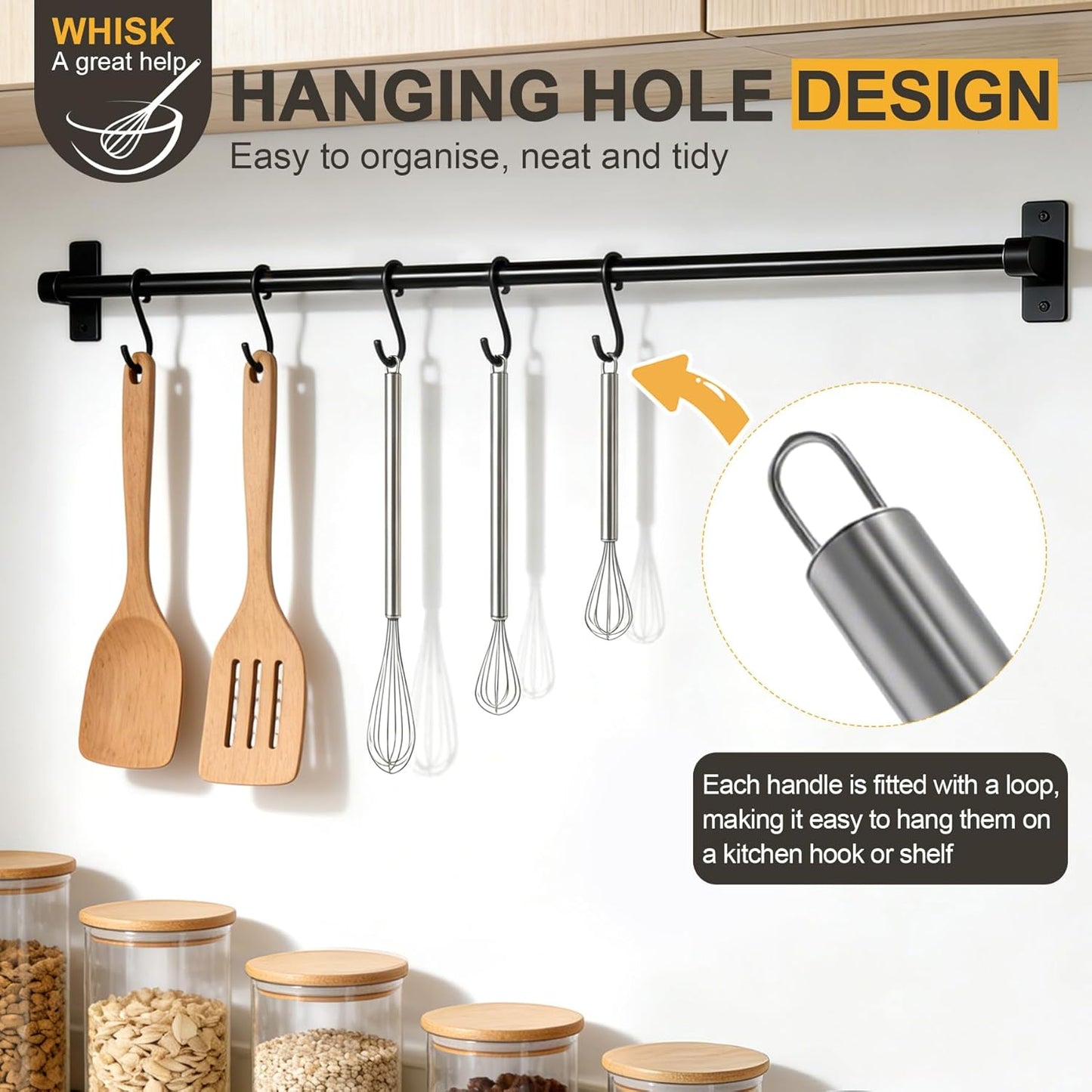 Stainless Steel Whisk Set, 3 Pack Balloon Wire Whisks for Cooking, 7" 9" 11" Kitchen Whisks for Eggs, Sauces, Batter, Mixing and Baking