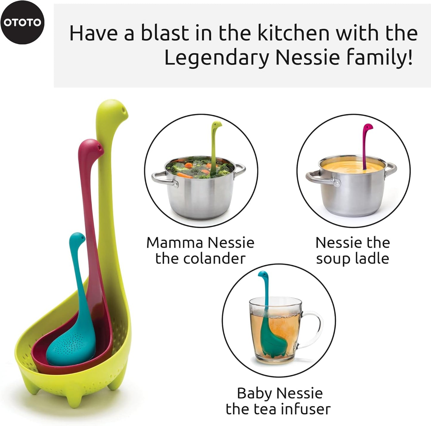 OTOTO The Original Nessie Ladle - Soup Ladle, Cute Gifts, Funny Kitchen Gadgets, Loch Ness design, Cooking Gifts for Mom - Cute and Practical Kitchen Utensils - Unique Gifts for Women