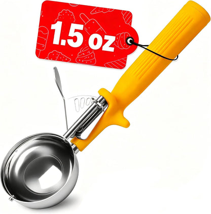 HOMURE H 4 oz Scoop, Large Ice Cream Scoop with Trigger, #8 Disher, Muffin Scoop, Portion Scoop, Cookie Scoop for Baking, Grey Handle, for Making Ice Cream Cookie Muffin Cupcake Mashed Potato