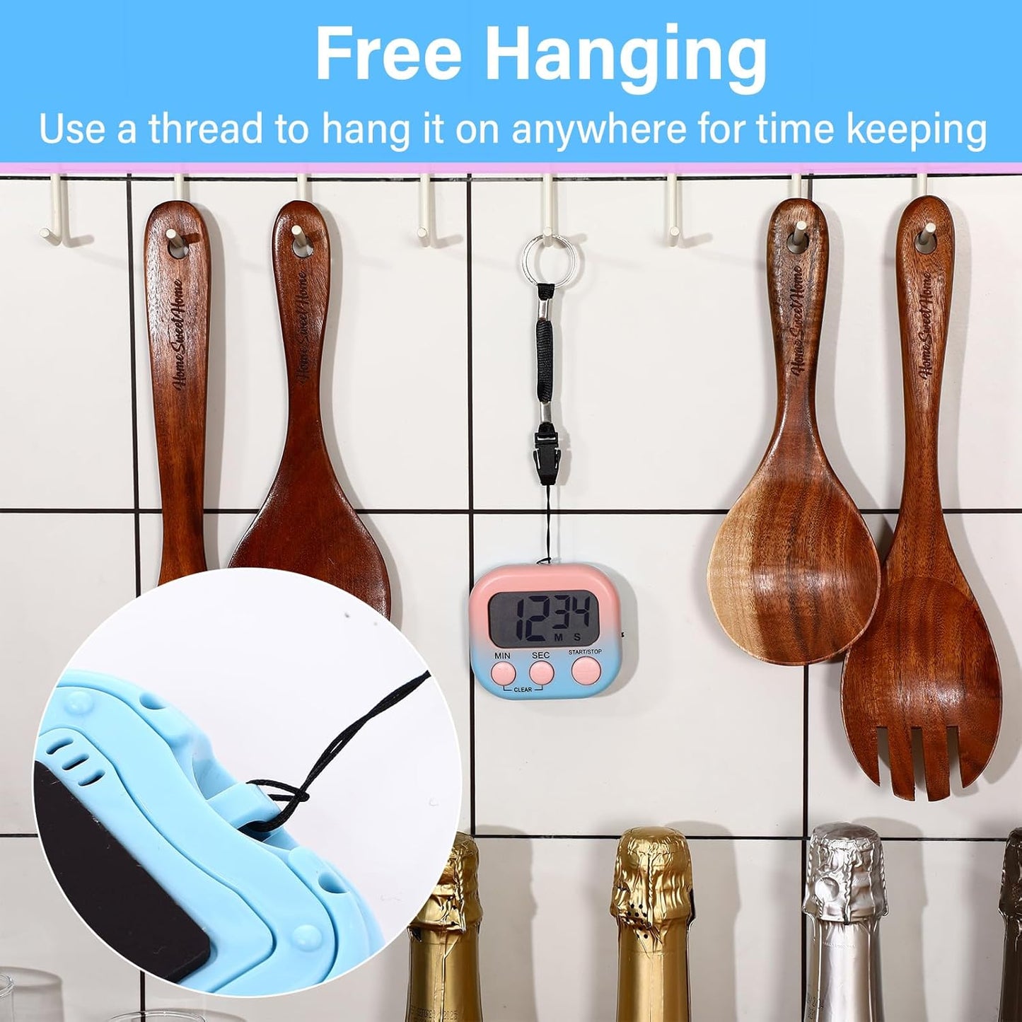 Weewooday 24 Pcs Digital Kitchen Timer Magnetic Timer Bulk On/Off Switch Minute Second Count up Countdown Loud Alarm for Exercise Cook Baking (Black,White)