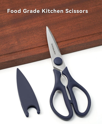 Kitchen Scissors for Food, HUNTER.DUAL Heavy Duty Come Apart Poultry Shears for Cooking, All Purpose for Cutting Chicken, Meat, Fish & Vegetables (Black, 8.26 Inch)