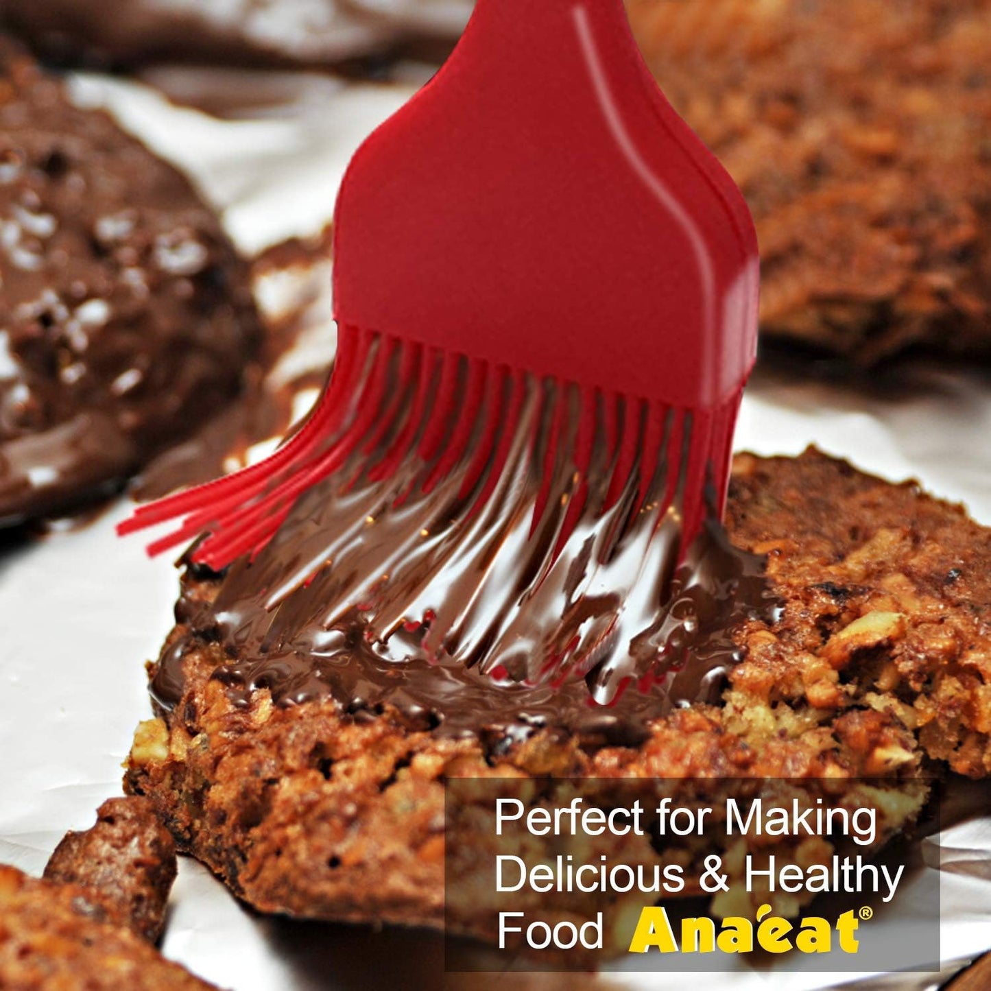 Anaeat 2 Pack Silicone Basting Pastry Brushes - Heat Resistant Brush with Soft Bristles, Hygienic One-Pieces Design, Marinade Brush Great in Baking for Spreading Oil Butter Sauce BBQ Grill (Black)