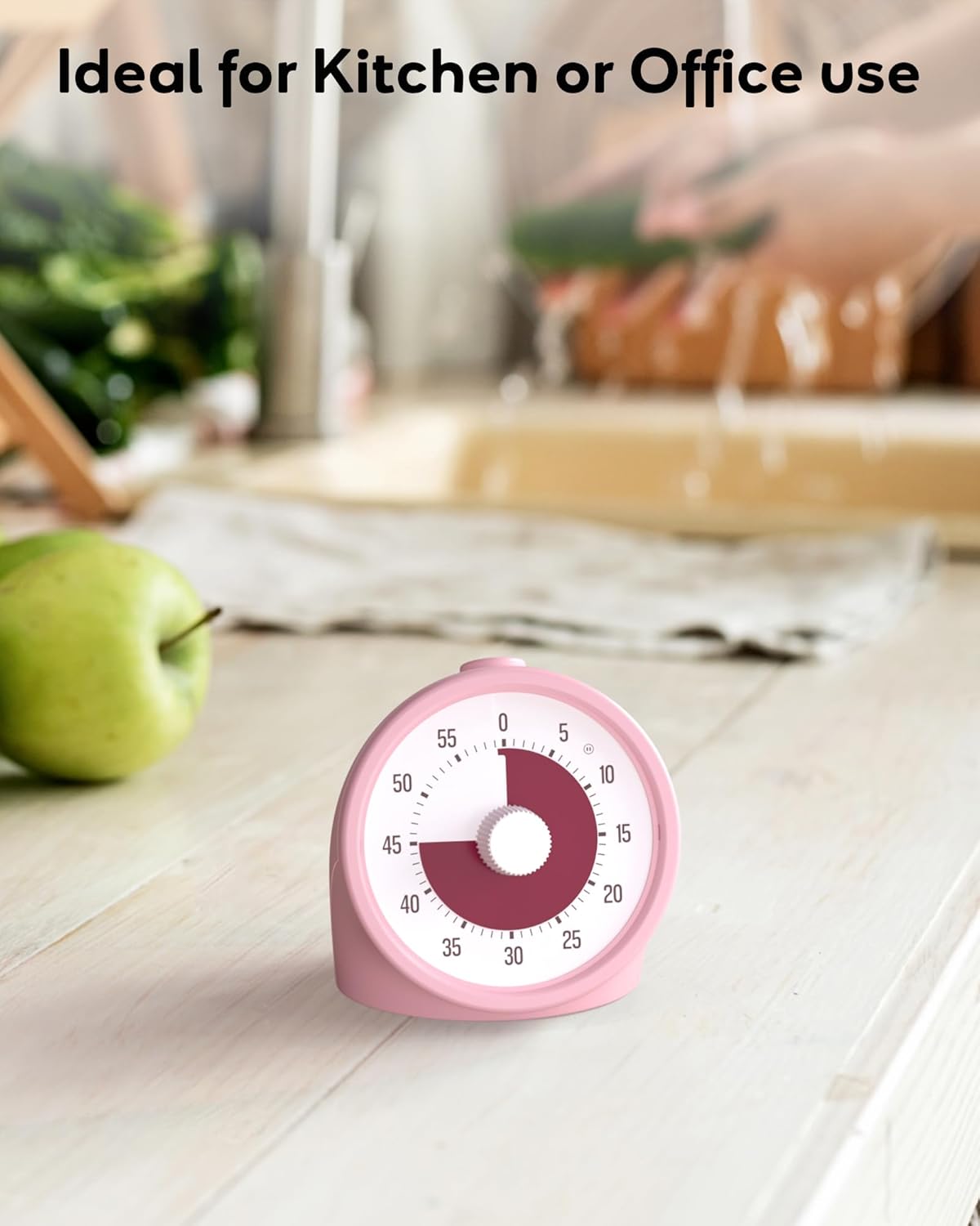 BellMan Visual Timer with Pause Button, 60 Minute Countdown Rainbow Timer for Kids and Adults with Silent Operation, Study and Meetings Time Management Tool, Design for Home, Office and Gift, White
