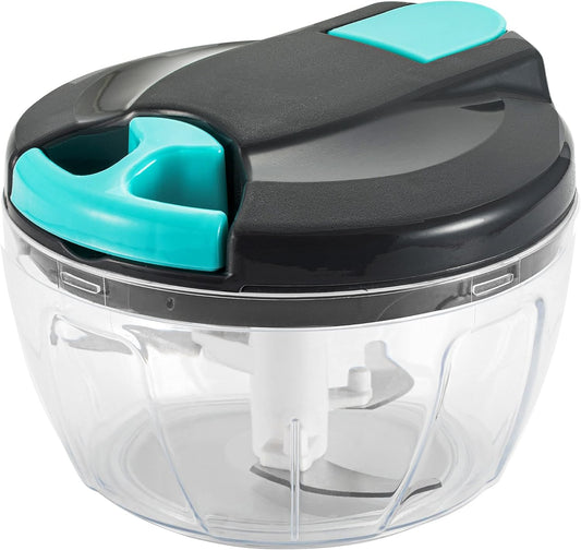 Multi-Function Manual Food Chopper & Processors with Handle and Cover,Vegetable Chopper Shredder,Garlic Press,Suitable for Onions Garlic Peppers Carrots Gingers Fruits,Ideal Gift for Kitchen(Green)