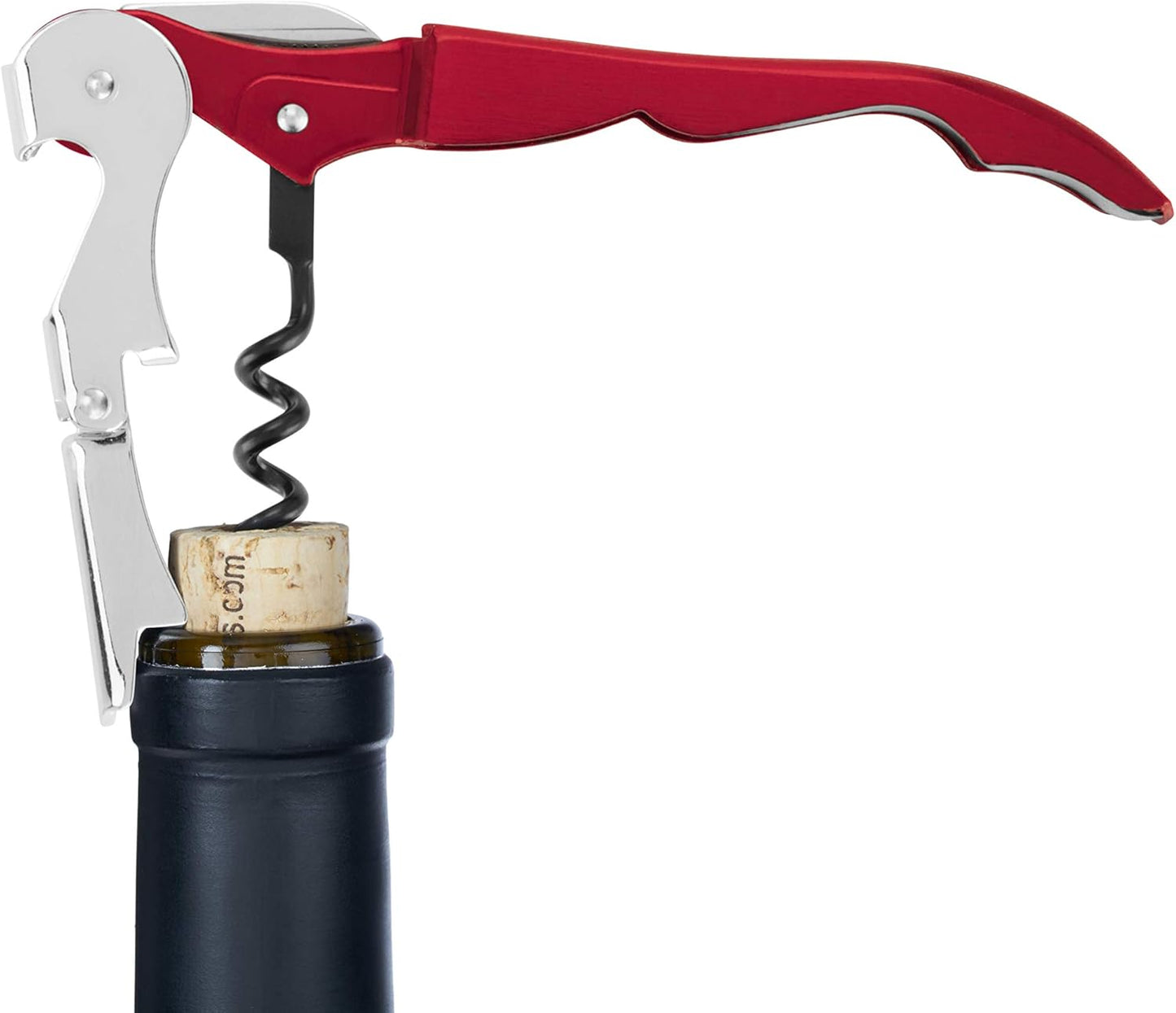 True Truetap Double Hinged Waiter's Corkscrew Wine Opener, Stainless Steel Wine Bottle Opener with Built In Foil Cutter, Home Bar Tools, Bar Cart Accessories, Wedding Gifts, Set of 1, Black