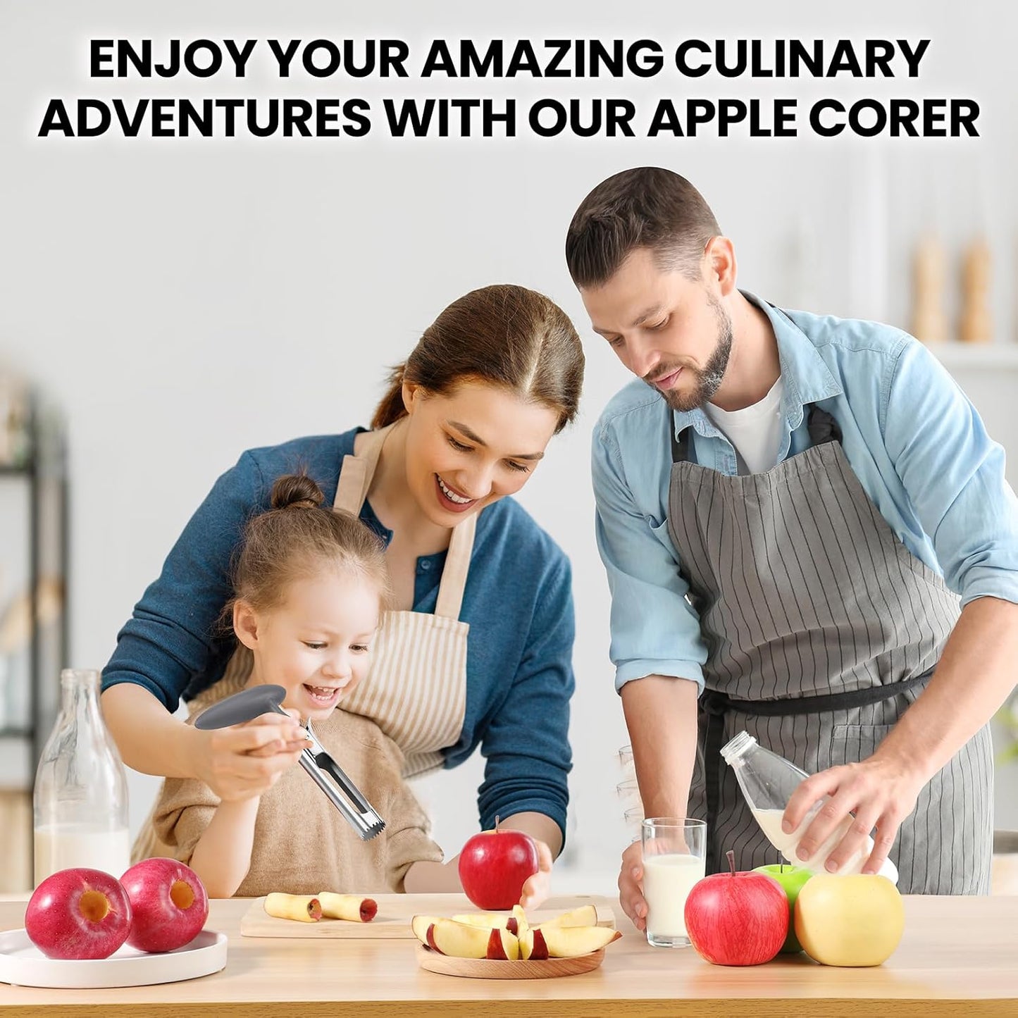 SCHVUBENR Premium Apple Corer Tool - Easy to Use and Clean - Sturdy Apple Core Remover with Sharp Serrated Blades - Stainless Steel Corers for Apple and Pear - Core Fruits with Ease(Red)