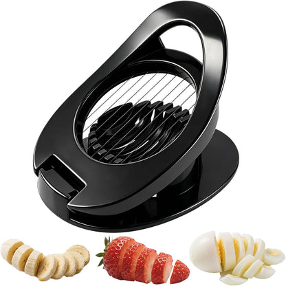 FANTEXY Egg Slicer for Hard Boiled Eggs - Multipurpose Egg Cutter with Stainless Steel Wires, Boiled Eggs Slicer for Strawberries, Bananas, Kiwi Fruit, Soft Cheese, Easy to Clean and Store