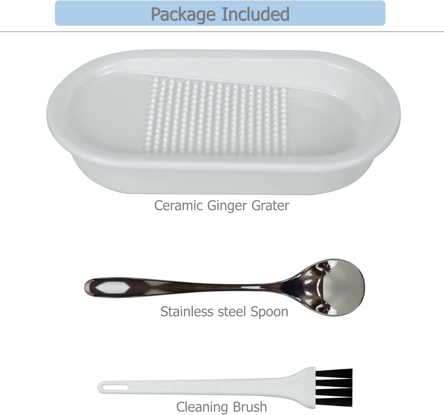 EIKS Ceramics Grater Plate for Ginger Garlic Wasabi Daikon Fruits Root Vegetable Cooking Preparation (Spade-shaped)