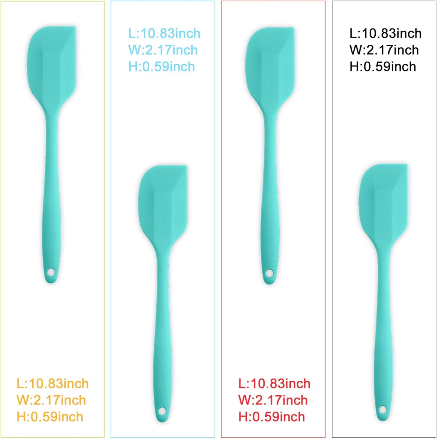 Silicone Spatula 4-piece Set, Heat-Resistant Spatulas, Non-stick Rubber Spatulas with Stainless Steel Core