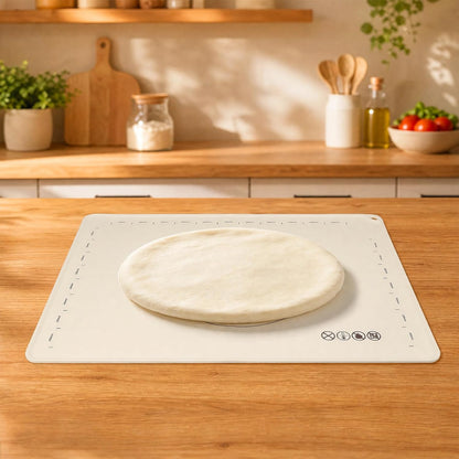 Silicone Baking Mat and Rolling Pin Set - Large Non-Slip Pastry Mat & Non Stick Dough Roller for Pizza, Pie, Pasta, Dough Cookies Baking Supplies Kitchen Accessories, 27.5x19.6inch