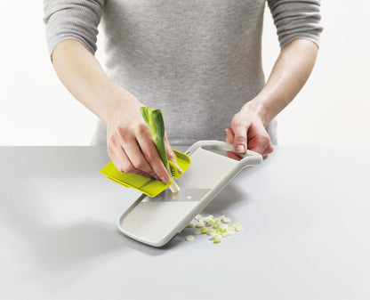 Joseph Joseph Duo Multi-Grip Mandoline, Fruit and Vegetable Slicer with Precision Food Grip, White