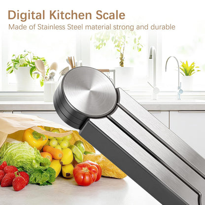 Folding Food Scale, Digital Kitchen Scale, Portable Food Scale Travel Scale for Food, Collapsible Mini Pocket Scale Grams and Ounces, Ideal for Diet Calorie Control Compact Kitchen (Black)