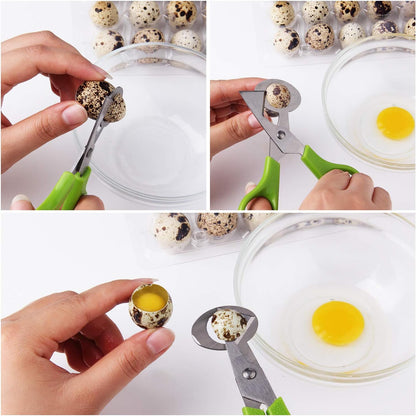 6Pcs Quail Egg Cutter Scissors Kitchen Egg Shears Tool (Green)