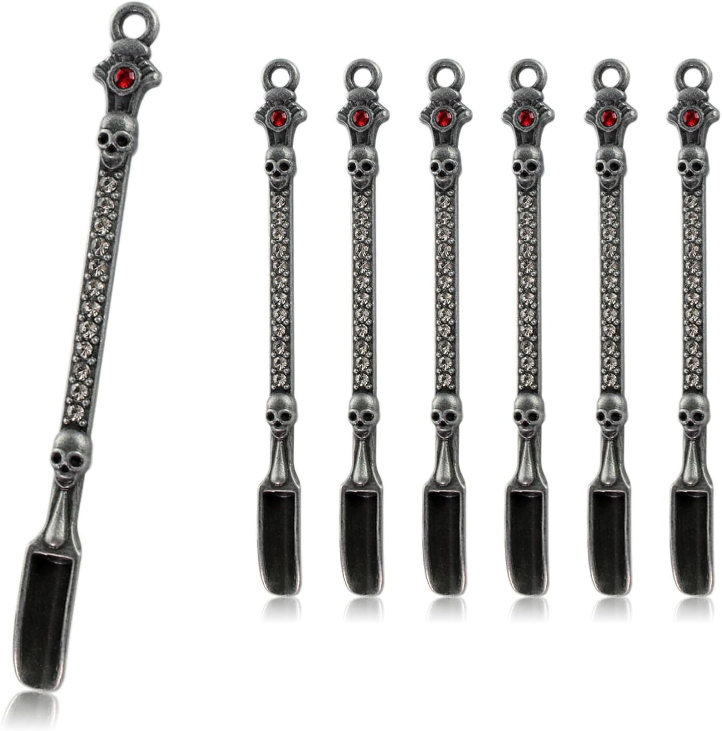 6-Pack Mini Spoons Metal Tiny Shovels 3-Inch Small Medicine Spoon for Home Kitchen Spices, Necklace Charms Pendants DIY Craft Making (Multicolor)