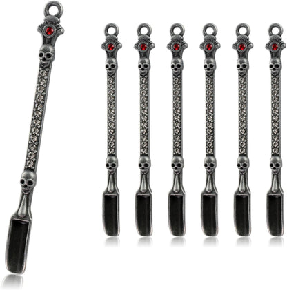 6-Pack Mini Spoons Metal Tiny Shovels 3-Inch Small Medicine Spoon for Home Kitchen Spices, Necklace Charms Pendants DIY Craft Making (Multicolor)