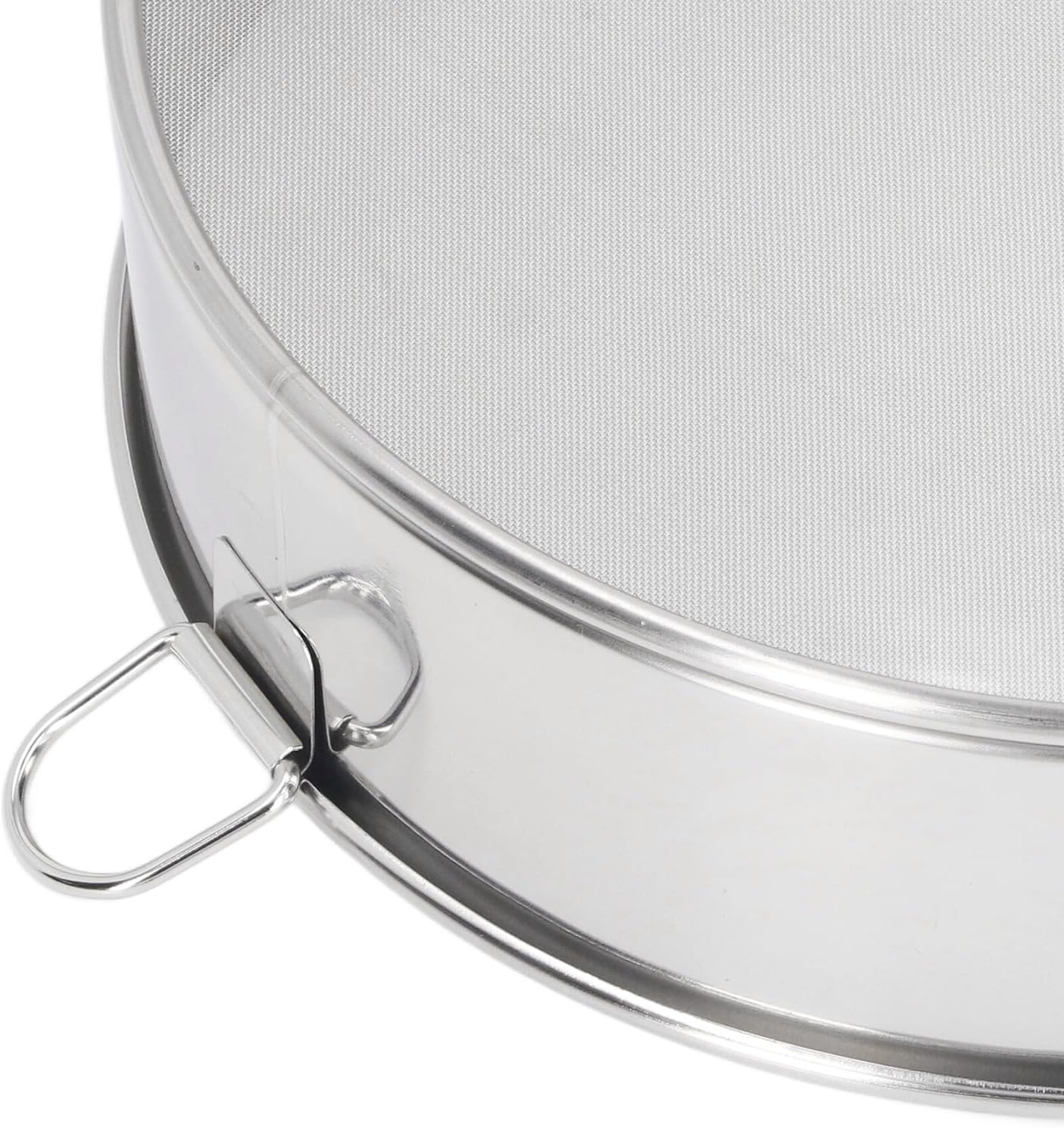 80 Mesh Round Sifter, Large Size Anti Stick Coated Stainless Steel Flour Sieve for Powdered Sugar Cocoa Powder