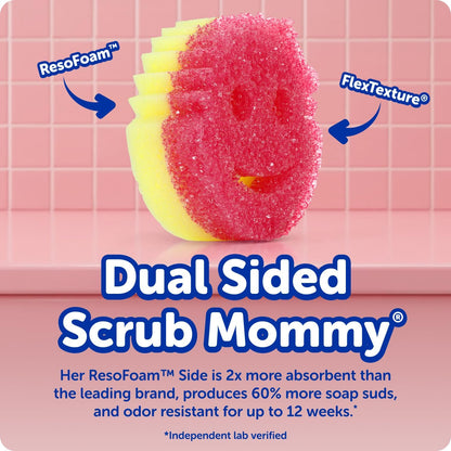 Scrub Daddy 6 Kitchen Sponges & 1 Daddy Caddy Dish Sponge Holder - BPA Free & Made with Polymer Foam - Stain & Odor Resistant, Scratch-Free Multipurpose Scrubbers