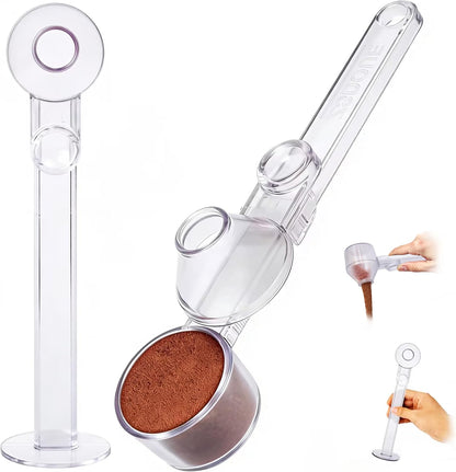 Coffee Scoop 2Tbsp & 51mm Espresso Tamper - BPA-Free PCTG Scoop Funnel, Fits K-Cups, Precise Measuring for Coffee/Protein/Powder/Hot Cocoa & Formula Dispensers (Black 1Pack)