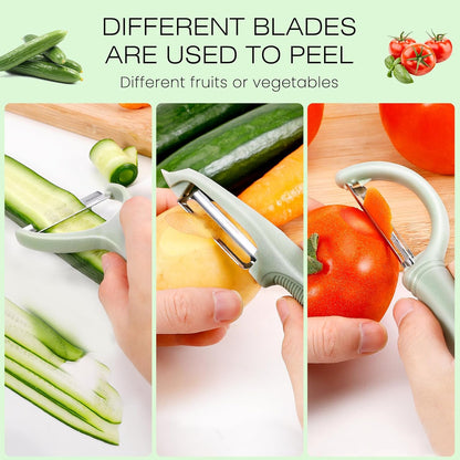 Senbowe Upgrade Potato Peeler for Kitchen, 6PCS Stainless Steel Vegetable Peeler, I and Y Veggie Food Peeler for Apple Fruit Carrot Zucchini Cucumber,Good Grip Makes Peeling Very Easy