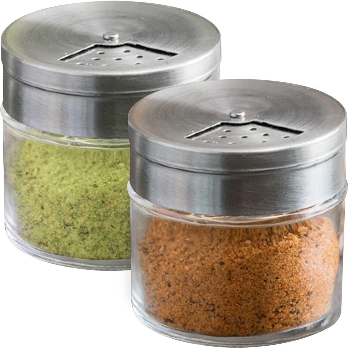 CUSINIUM 2-Pack 1.5oz Glass Spice Seasonings Shaker With Adjustable Lid