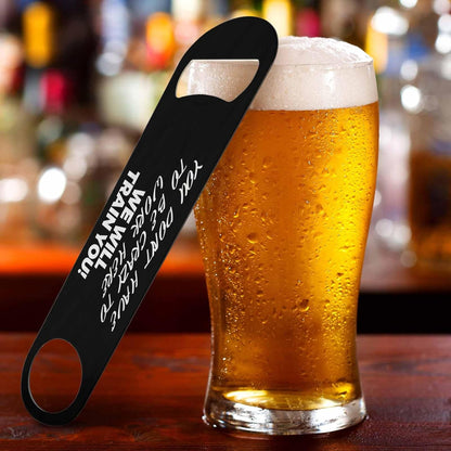 Black White Checkered Stainless Steel Bottle Opener Cool Car Racing Sports Plaid Pattern Geometric Design Flat Beer Bottle Opener Keychain for Home Kitchen Bar Restaurant Party Birthday Gift