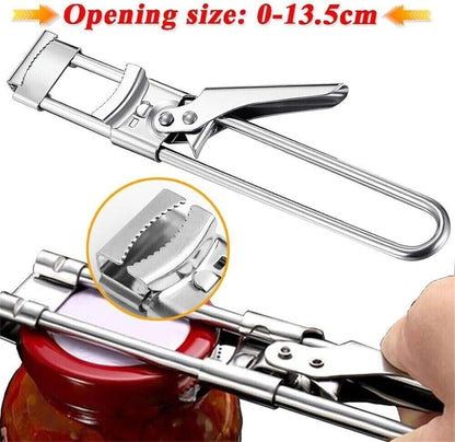 Adjustable Stainless Steel Jar Opener, Jar Opener for Weak Hands, Jar, Bottle, Can Lid Openers, Adjustable Multifunctional Stainless Steel Can Opener (Small+Large)
