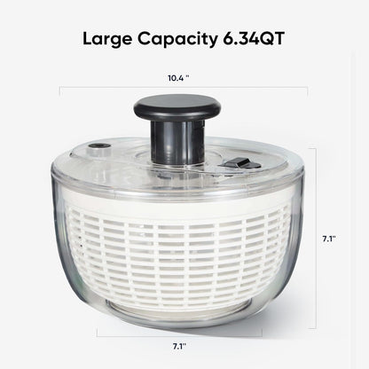 CAROTE 6.4 Qt Salad Spinner Large Lettuce Spinner Plastic Vegetable Fruit Washer, Vegetable Cleaner Salad Cleaner Lettuce Washer, Non-Slip Base, BPA-Free