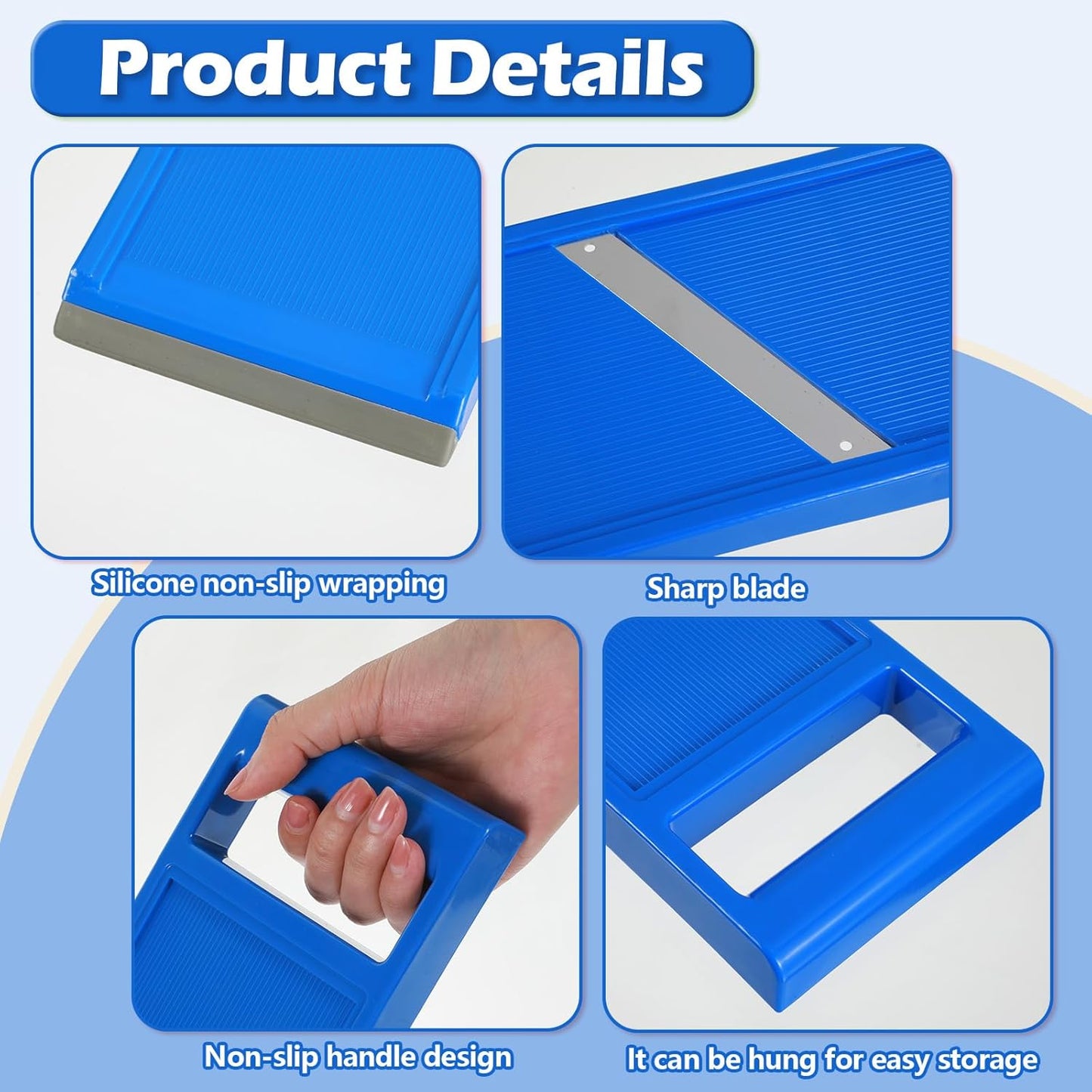 Mini Mandoline Slicer,Portable Vegetable Slicer Handheld with Stainless Steel Blade, Hand Held Slicers for Vegetables, Fruits, Potatoes, Cheese, Carrots, Quick Uniform Slice,Blue
