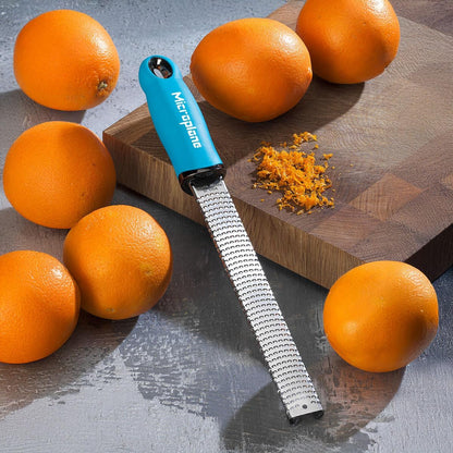 Premium Classic Series Zester - Pomegranate Red | Lemon Zester tool, Hard Cheese & Vegetable Grater | For Citrus, Parmesan Cheese, Garlic, Ginger, Nutmeg | Fine Stainless Steel Blade, Made in USA