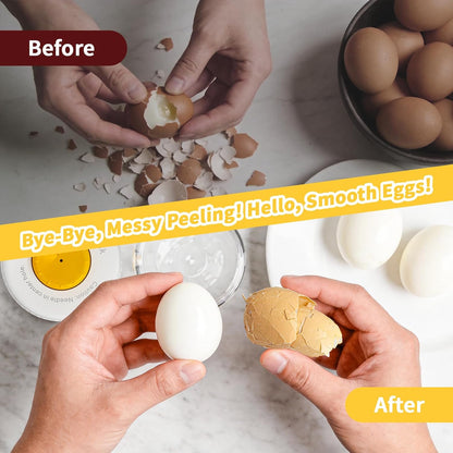 Luvan 2-in-1 Egg Peeler & Piercer Tool for Hard-Boiled Eggs – Built-in Hole Puncher & Quick Shake Egg Shell Remover for Cooking, Salads, Deviled Eggs, Breakfast Prep