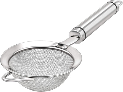 3.35inch 304 Stainless Steel Fine Mesh Strainers for Kitchen, Colander-Skimmer with Handle, Metal Sieve Sifters for Food, Rice, Oil, Noodles, Fruits, Vegetable, Tea Strainer