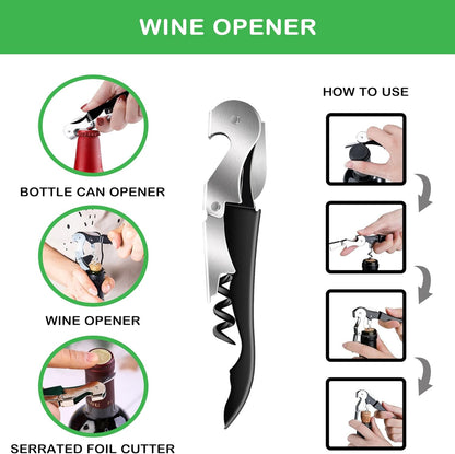 Jar Opener for Weak Hands, Seniors with Arthritis, 5 in 1 Multi Function Bottle Opener Lid Opener For Arthritic Hands with Non Slip Rubber Jar opener Gripper Pad and Corkscrew Wine Opener(BLUE)