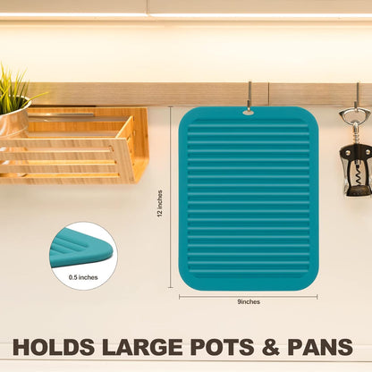 Joyhalo Trivets for Hot Dishes - Hot Pads for Kitchen, Silicone Pot Holders for Hot Pots and Pans, Silicone Mats for Kitchen Countertops, Table, Flexible Easy to Wash and Dry, Grey