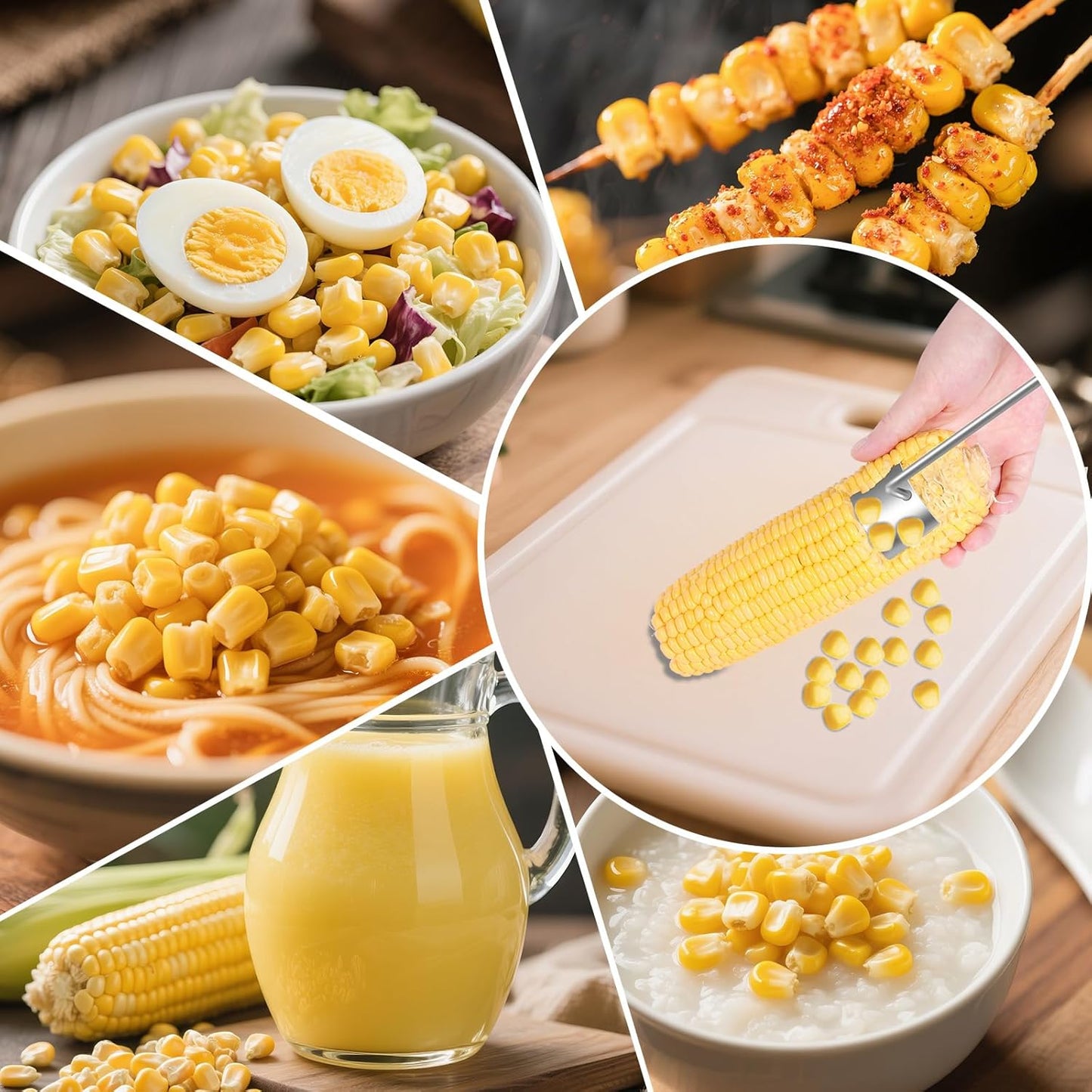Corn Peeler & Cutter, 50% Faster Prep, Stainless Steel - Quick & Easy Corn Shucker for Sweet Corn & Corn on the Cob, Dishwasher Safe, Multi-Use Home & Commercial Kitchen Tool (2 PCS)
