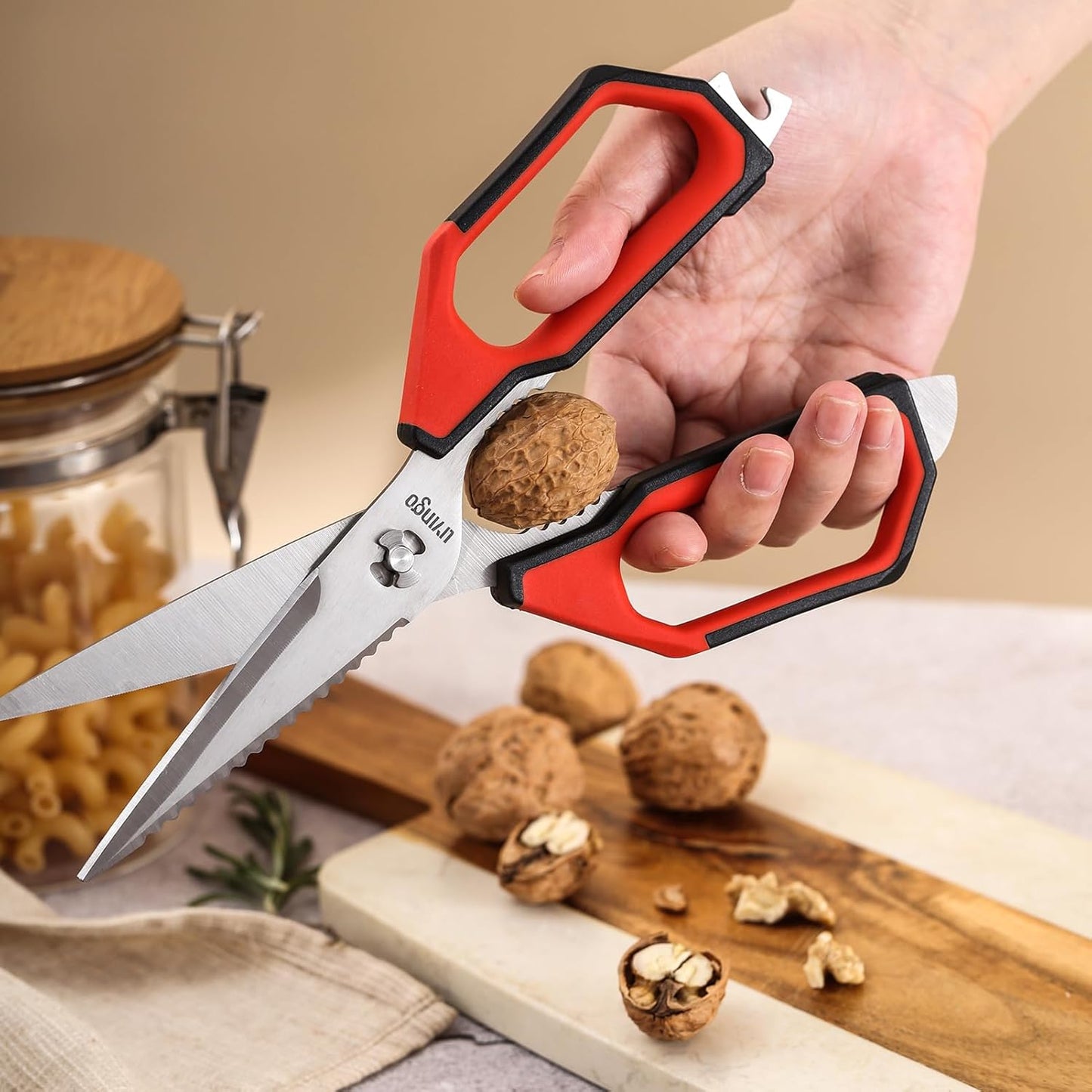 LIVINGO Kitchen Scissors, 2 Pack 9.25" Utility All Purpose Poultry Shears Heavy Duty Dishwasher Safe, Come Apart Sharp Stainless Steel Cooking Food Scissors for Cutting Meat, Chicken, Vegetable, Fish