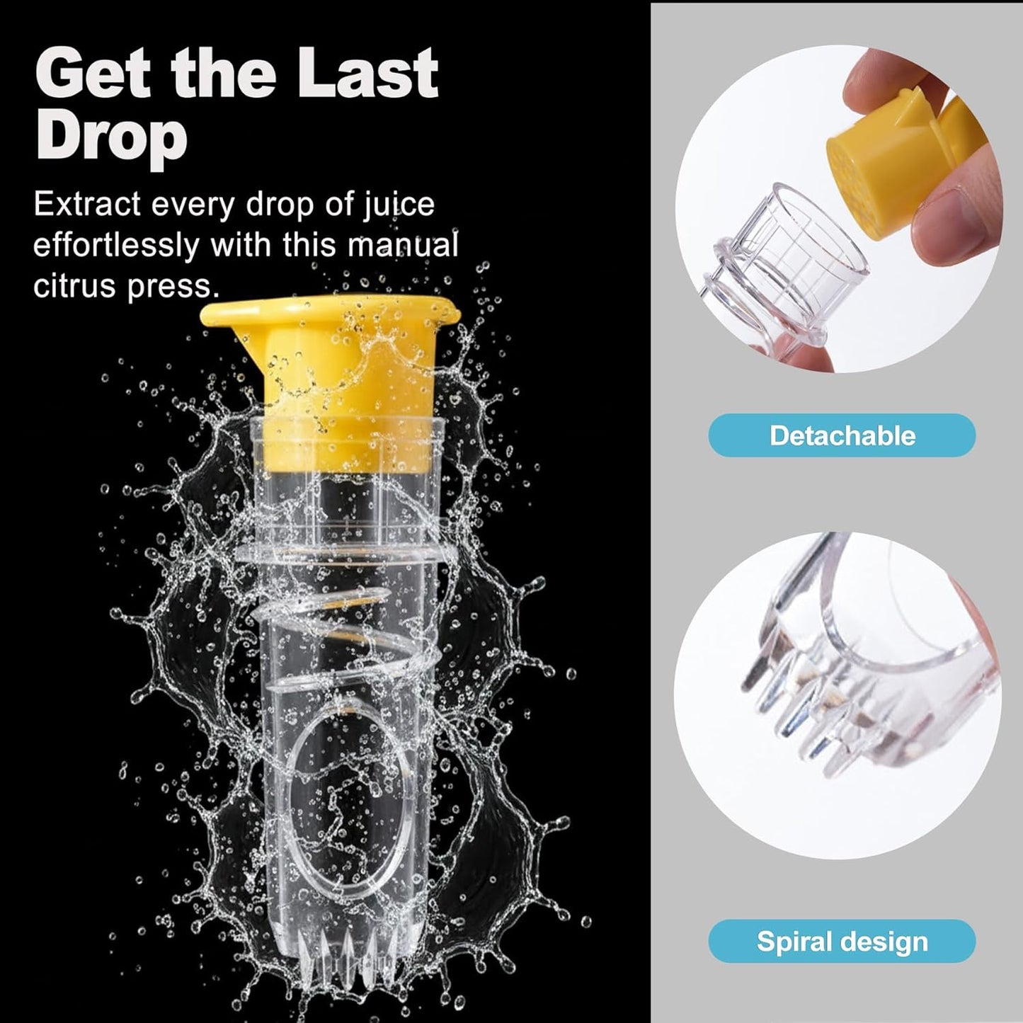 CoguZed 2 Pack Manual Screw-In Lemon & Lime Juicer – Mini Portable Citrus Squeezer with Lid for Fresh Juice Extraction