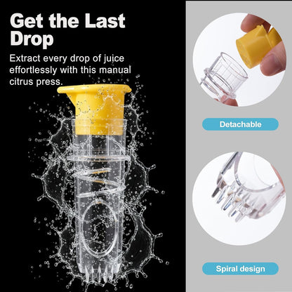 CoguZed 2 Pack Manual Screw-In Lemon & Lime Juicer – Mini Portable Citrus Squeezer with Lid for Fresh Juice Extraction