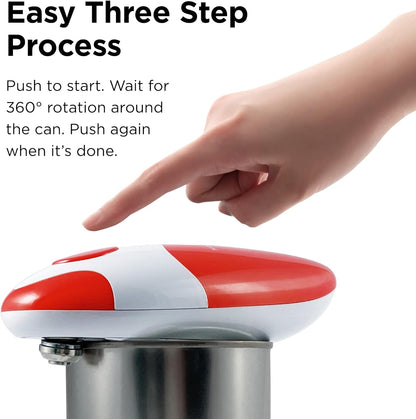 Kitchen Mama Auto 2.0 Electric Can Opener: Blade Opens Almost Any Can Pop or Soda Can - Automatic, Hands Free, Safe, Smooth Edge, Lid Remover, Battery Operated, Cordless, YES YOU CAN (Marble White)