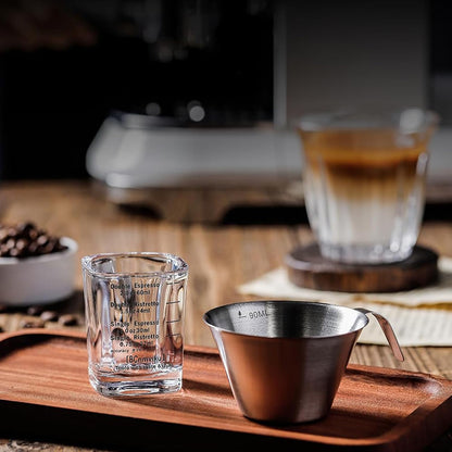 Shot Glasses Measuring cup Liquid Heavy Wine Glass Espresso Shot Glass 26-Incremental Measurement 1oz, 6 Tsp, 2 Tbs, 30ml (2 pack-black 30ml)