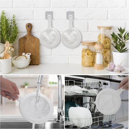 Premium Multi-Mesh Strainer Set, 4 Pack - 100/200/300/400 Mesh, Nylon & Plastic Fine Mesh Sieve for Tea, Coffe, Nut Milk, Juice, Broth, Smoothies, Reusable & Easy to Clean, Durable,Dishwarer Safe