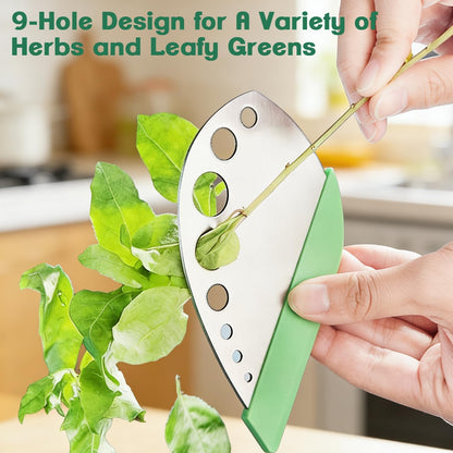 Herb Stripper 9-Hole Stainless Steel Peeler & 5-Hole Herb Stripper Bowl – Ceramic Herb Peeling Bowl, Kitchen Herbs Leaf Stripping Tool Easy to Clean Tools for Fresh Kale, Rosemary & Basil