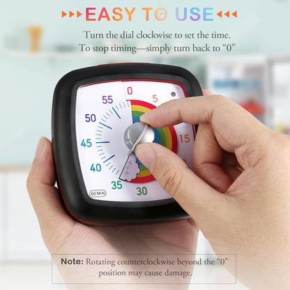 Secura 60-Minute Visual Timer, Silent Study Timer for Kids and Adults, Time Clocks, Time Management Countdown Timer for Teaching (Navy Blue & Navy Blue)