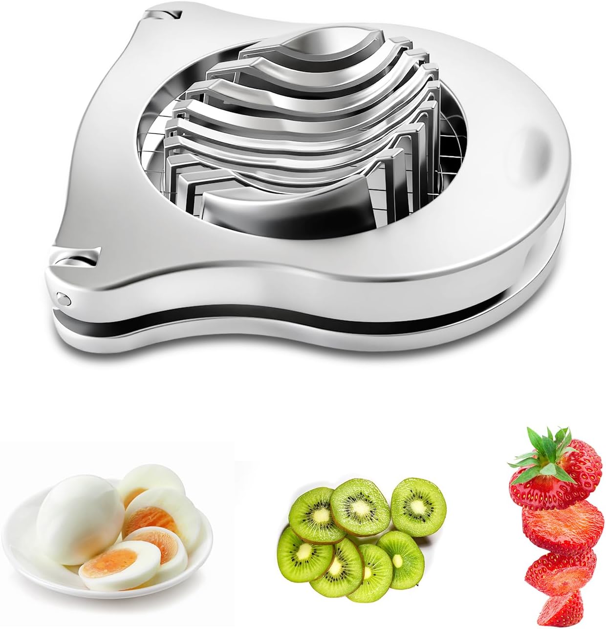 3 in 1 Egg Slicer, Egg Cutter Egg dicer for Boiled Eggs -Stainless Steel Wire with 3 Slicing Styles